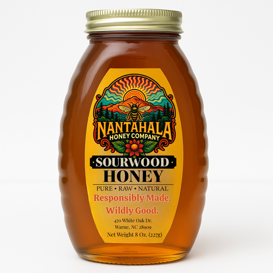 Sourwood Honey -  8 Oz.Glass Queenline
